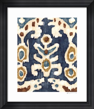 Framed Ocean Ikat III Print