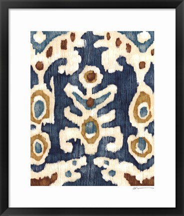 Framed Ocean Ikat III Print