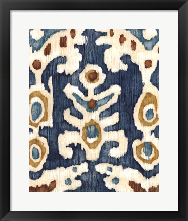 Framed Ocean Ikat III Print
