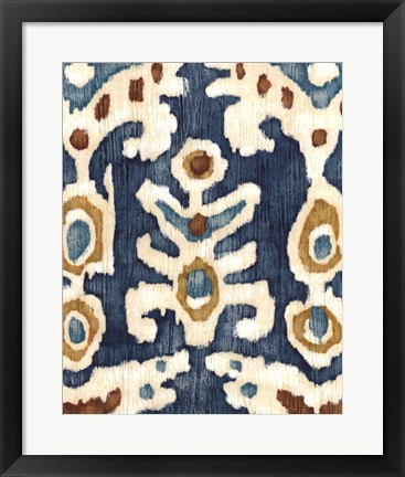 Framed Ocean Ikat III Print