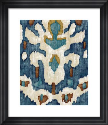 Framed Ocean Ikat IV Print