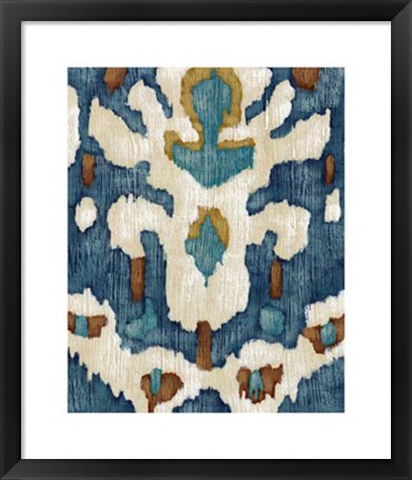 Framed Ocean Ikat IV Print