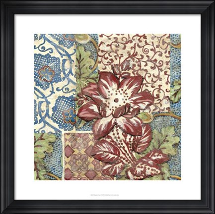 Framed Raspberry Chintz I Print