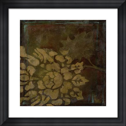 Framed Damask Silhouette II Print