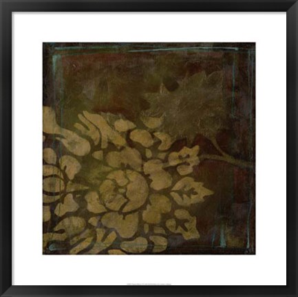 Framed Damask Silhouette II Print