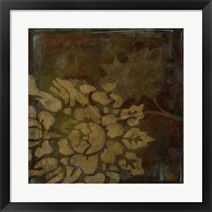 Framed Damask Silhouette II Print