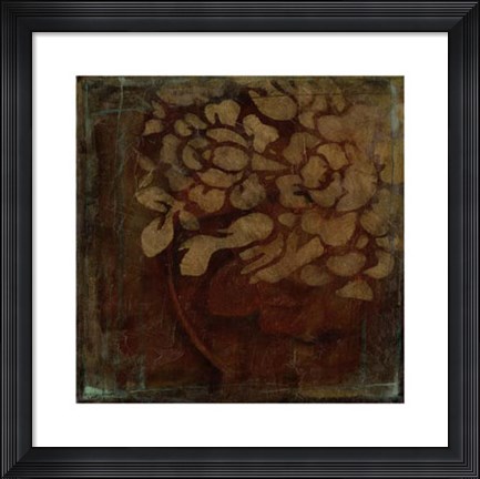 Framed Damask Silhouette III Print