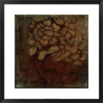 Framed Damask Silhouette III Print