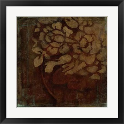 Framed Damask Silhouette III Print