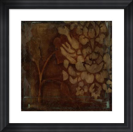 Framed Damask Silhouette IV Print