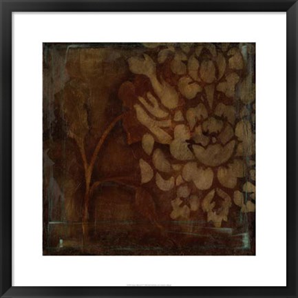 Framed Damask Silhouette IV Print