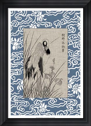 Framed Asian Crane Panel II Print