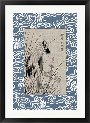 Framed Asian Crane Panel II Print