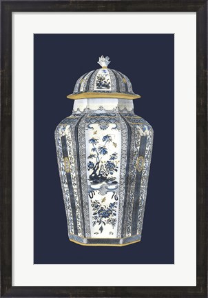Framed Asian Urn in Blue &amp; White I Print