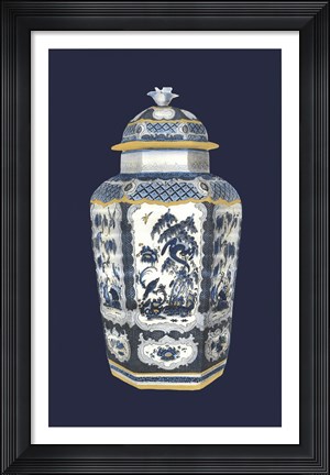 Framed Asian Urn in Blue &amp; White II Print