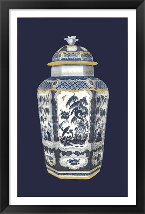 Framed Asian Urn in Blue &amp; White II Print