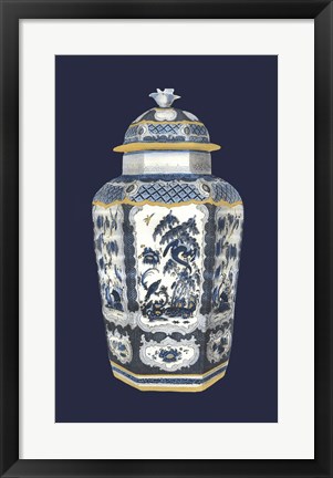 Framed Asian Urn in Blue &amp; White II Print