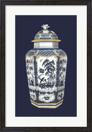 Framed Asian Urn in Blue &amp; White II Print