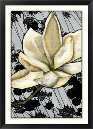 Framed Patterned Magnolia II Print