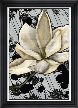 Framed Patterned Magnolia II Print