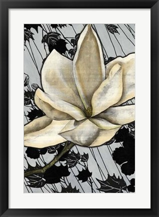 Framed Patterned Magnolia II Print