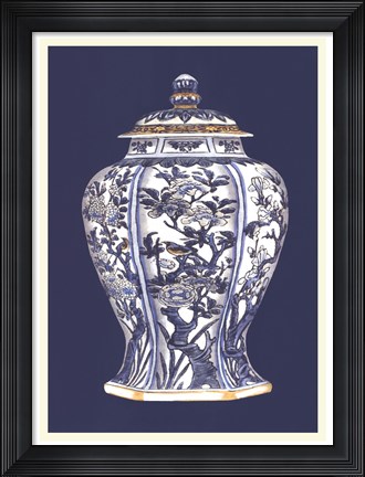 Framed Blue &amp; White Porcelain Vase I Print