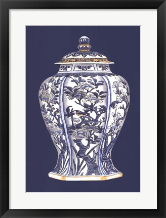 Framed Blue &amp; White Porcelain Vase I Print