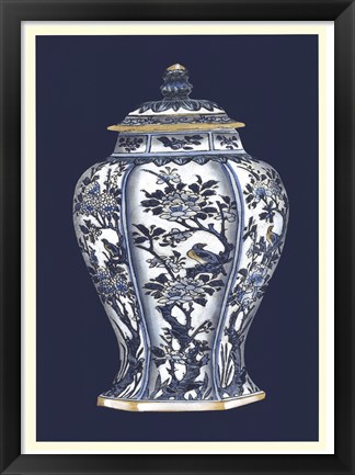 Framed Blue &amp; White Porcelain Vase II Print