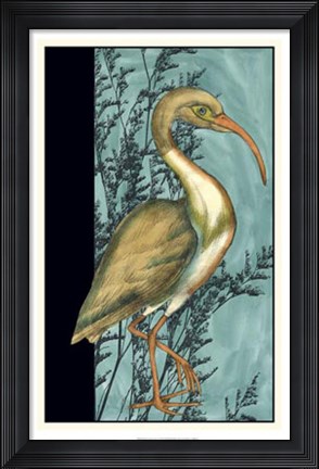 Framed Heron in the Grass I Print