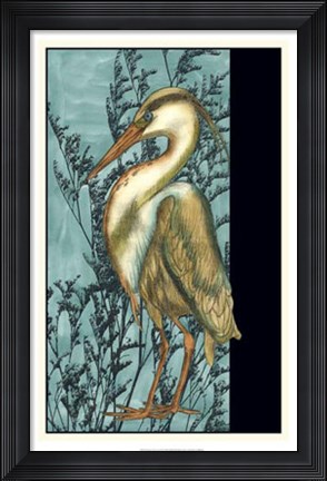 Framed Heron in the Grass II Print