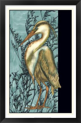 Framed Heron in the Grass II Print