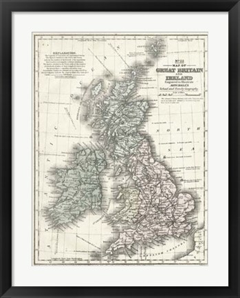 Framed Mitchell&#39;s Map of Great Britain &amp; Ireland Print