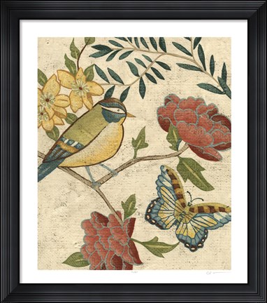 Framed Antique Aviary I Print