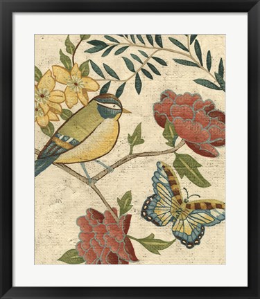Framed Antique Aviary I Print