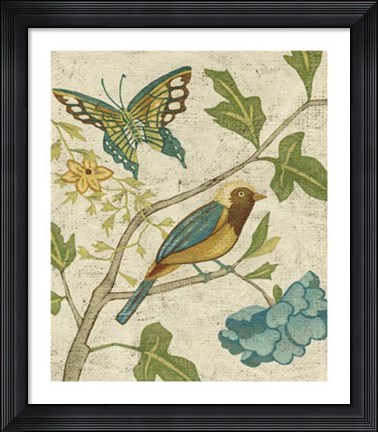 Framed Antique Aviary III Print