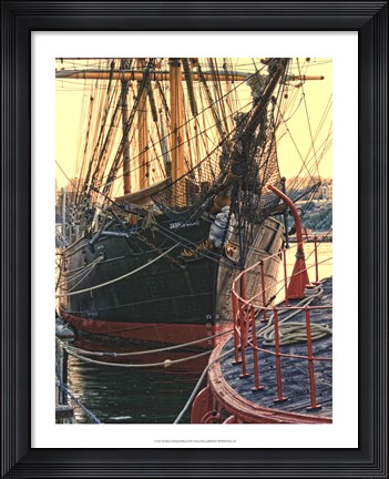Framed Tall Ships in Darling Harbour Print