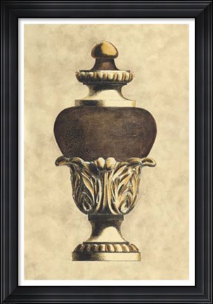 Framed Vintage Urn I Print
