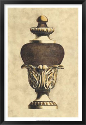 Framed Vintage Urn I Print