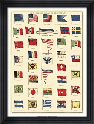 Framed Flags of All Nations I Print