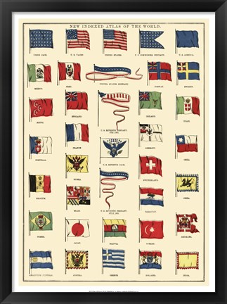 Framed Flags of All Nations I Print