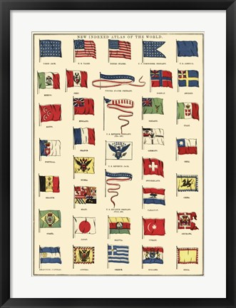 Framed Flags of All Nations I Print