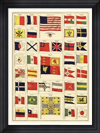 Framed Flags of All Nations II Print