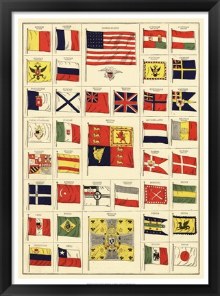 Framed Flags of All Nations II Print