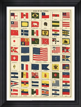 Framed Flags of All Nations III Print