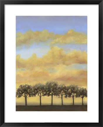 Framed Treeline Sunset I Print