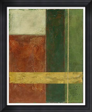 Framed Red, Green, Gold I Print