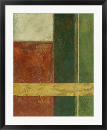 Framed Red, Green, Gold I Print