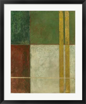 Framed Red, Green, Gold II Print