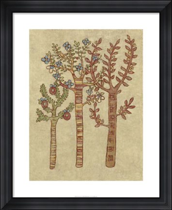 Framed Linen Trees I Print