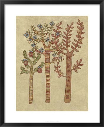 Framed Linen Trees I Print